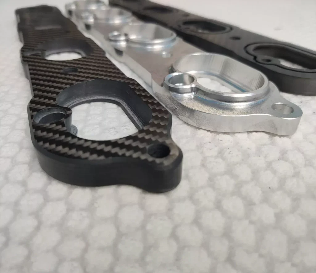 Carbon fiber and aluminum machined components